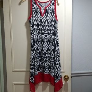 A beautiful black white and red dress